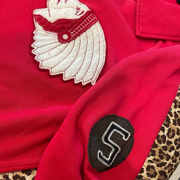 🔥Polo Ralph Lauren Varsity Jacket Indian Head New York Snap Front Mens L - Picture 4 of 12